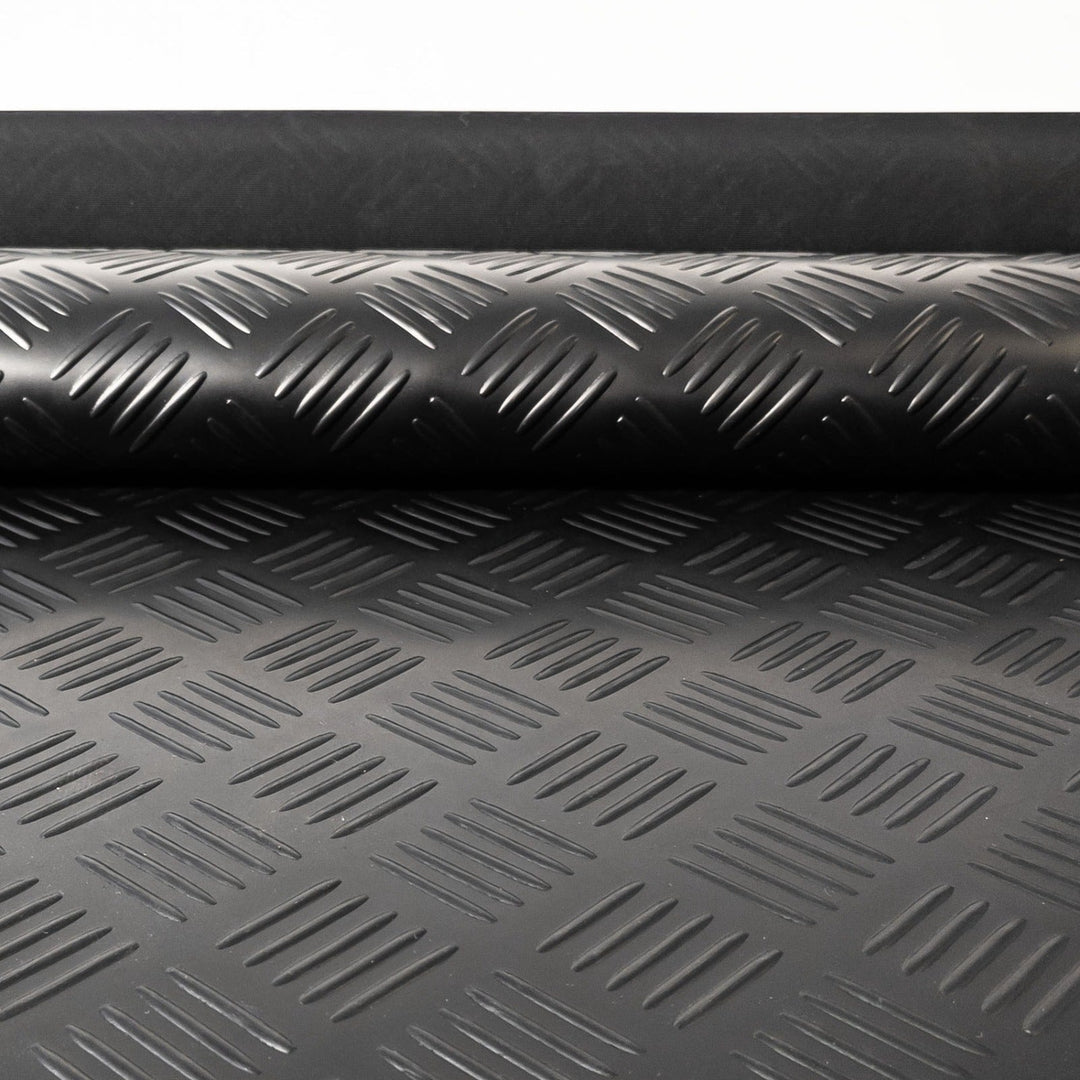 Heavy Duty Slip Resistant Checker Plate Pattern Cold Insulating Rubber Flooring Linear Metre
