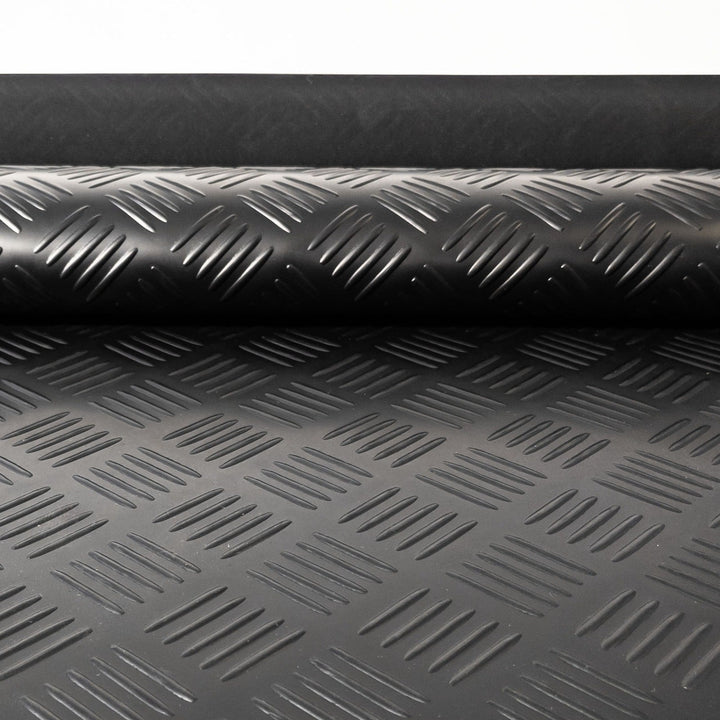 Heavy Duty Slip Resistant Checker Plate Pattern Cold Insulating Rubber Flooring Linear Metre