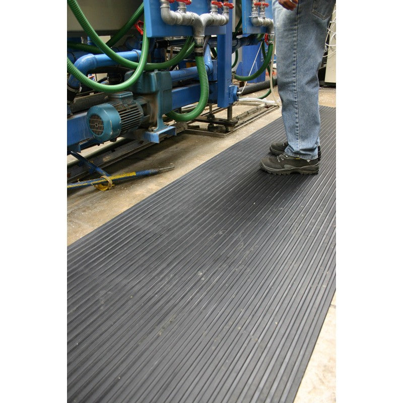 Wide Ribbed Anti Slip Rubber Matting 6mm and 3mm Thick - Rubber Co