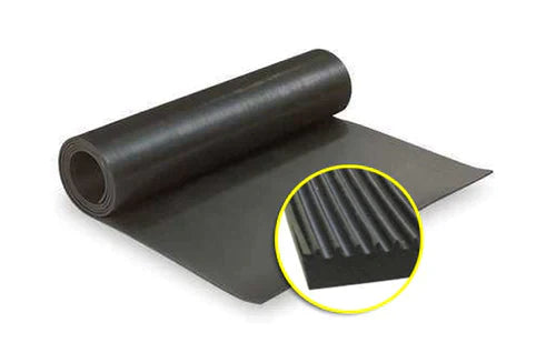 Fine Ribbed Rubber Electrical Matting - ASTM D178 Type 1 Class 2, 30kV Tested, Anti-Slip, 17,500V Safety, Low Maintenance, Sold Per Linear Metre