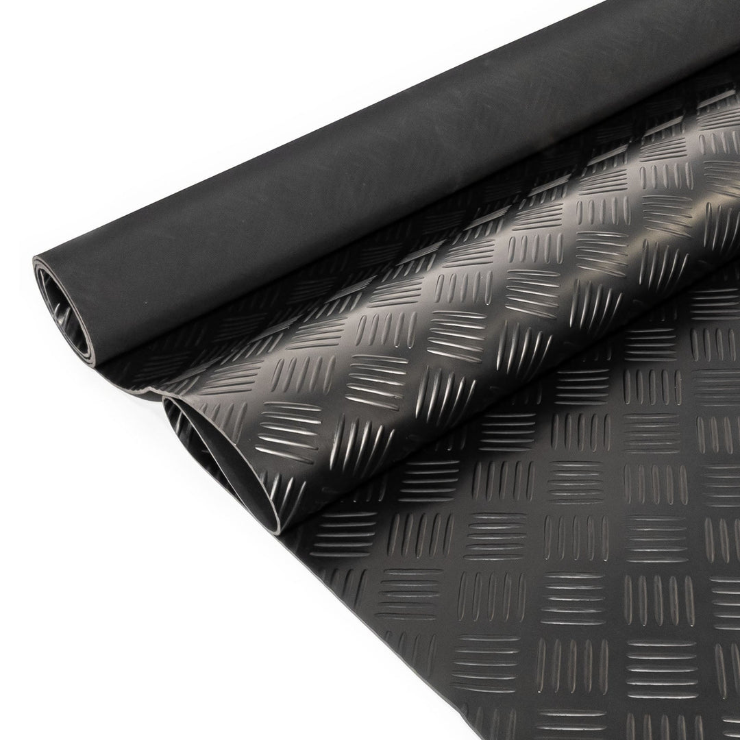 Heavy Duty Slip Resistant Checker Plate Pattern Cold Insulating Rubber Flooring Linear Metre