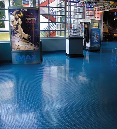 Non Slip Rubber Flooring Rolls Studded Dot Penny Pattern Heavy Duty