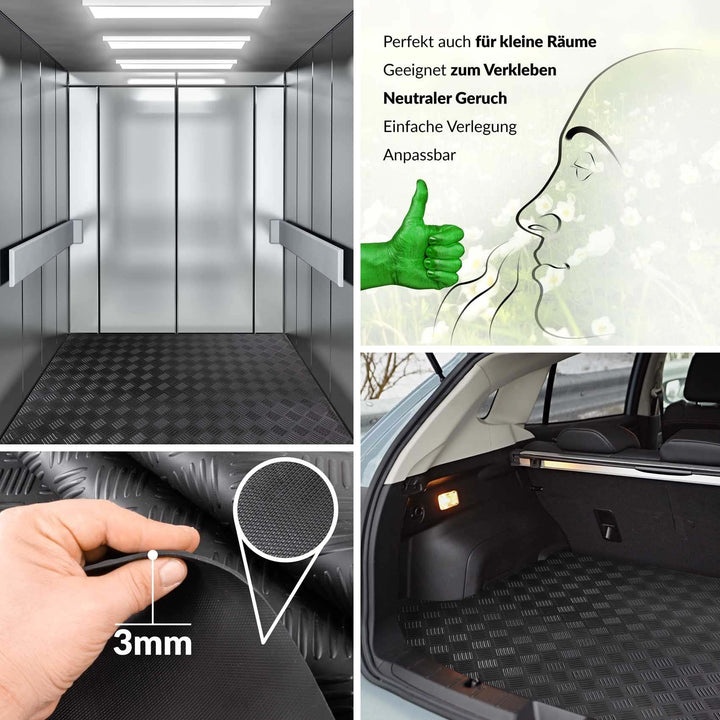 Heavy Duty Slip Resistant Checker Plate Pattern Cold Insulating Rubber Flooring Linear Metre