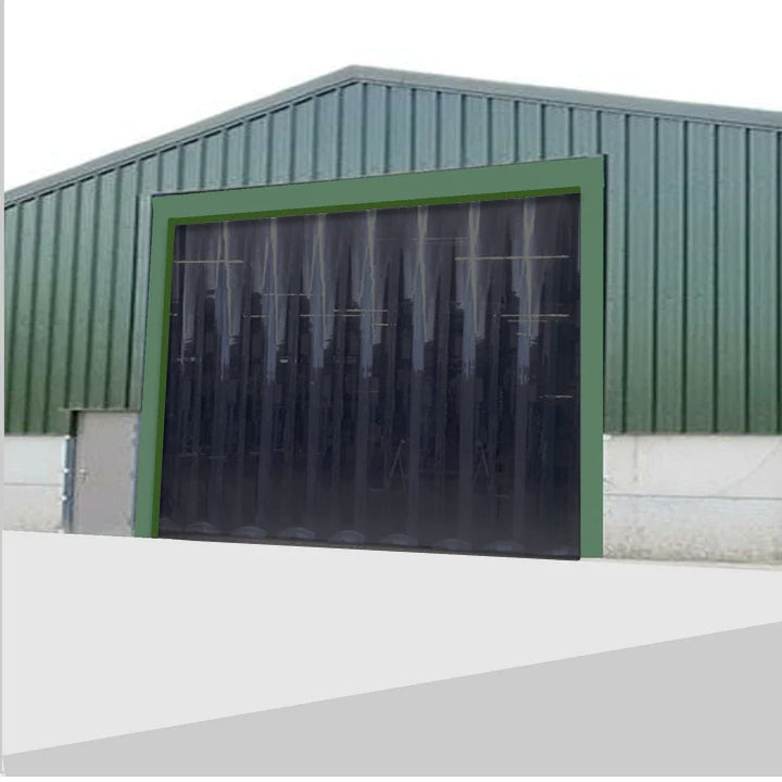 Agricultural Strip Curtains Solid Opaque Black