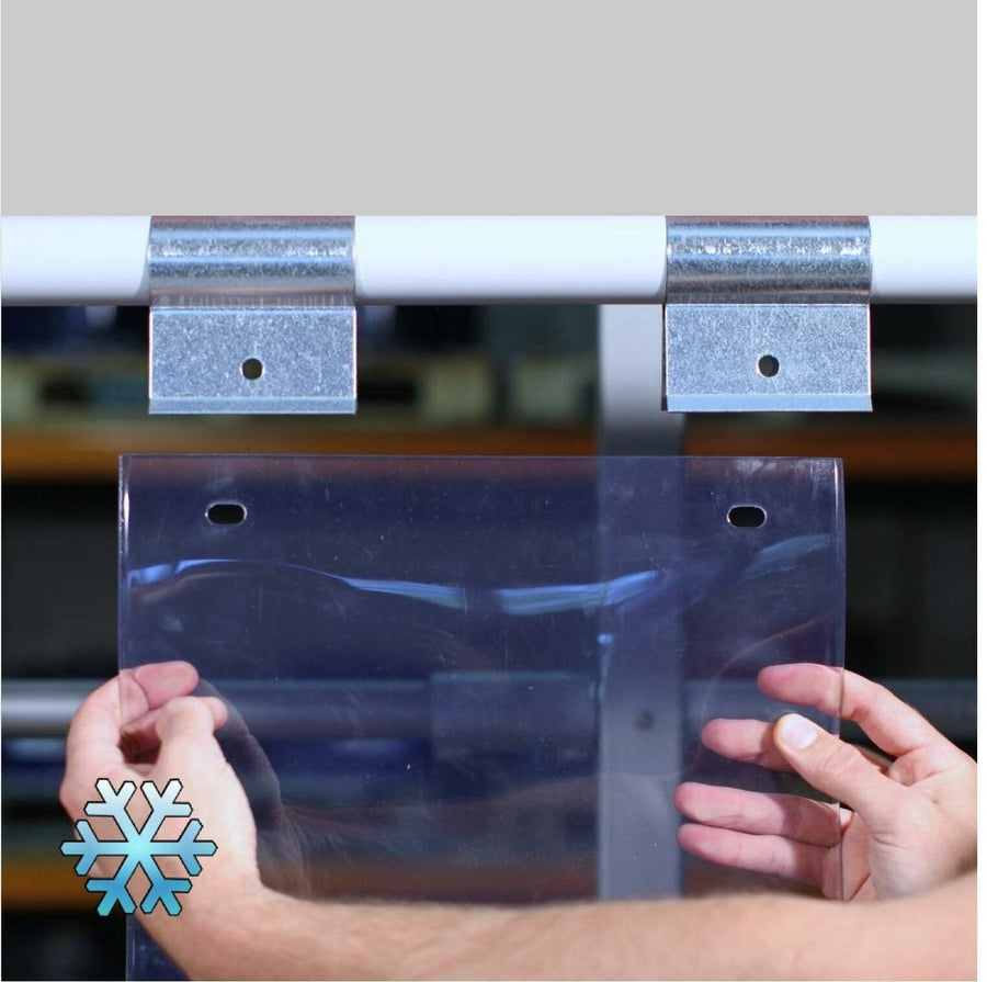 Swivel Hinge Polar Clear PVC Curtain Strips (300mm wide / 80% overlap) Linear Metre