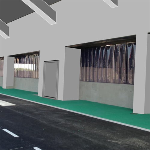 Waste Centre Strip Curtains (Swivel Hinge)