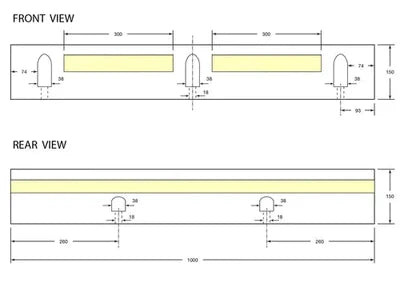 Nylon Reinforced Rubber Kerb - 1000 x 285 x 150mm