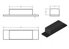 Rubber Tipper Pad - 150 x 40 x 30 mm
