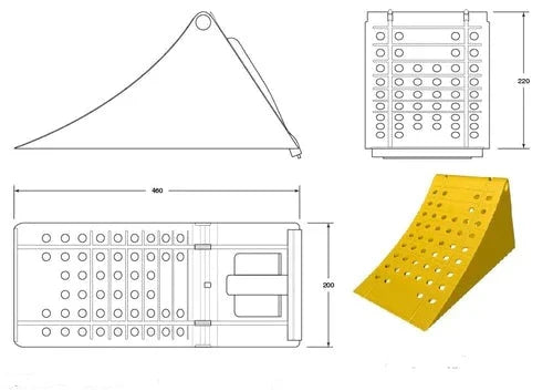 Plastic HGV Wheel Chock K - 460 x 200 x 220mm
