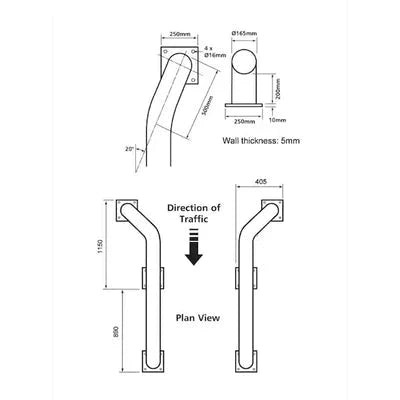 Cranked Wheel Guides Pair