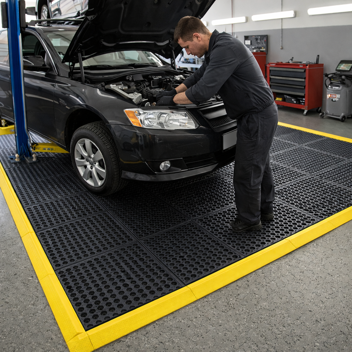 36x36" Anti-Fatigue Workshop Mat - 16mm Nitrile Drainage Holes