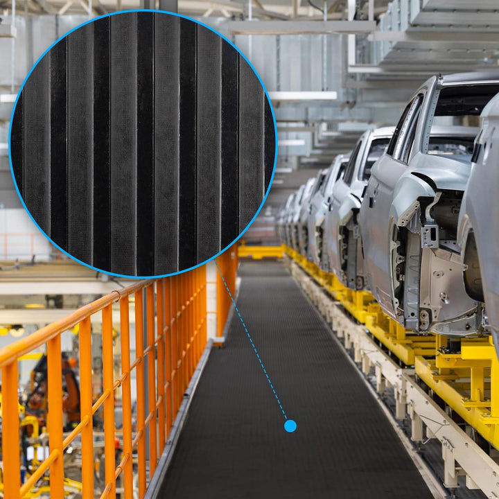 Wide Ribbed Anti Slip Rubber Matting 6mm and 3mm Thick for Enhanced Grip & Insulation
