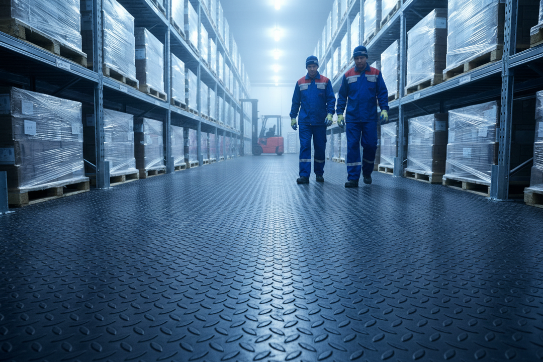 Checker Plate Rubber Flooring - Cold Storage Hero
