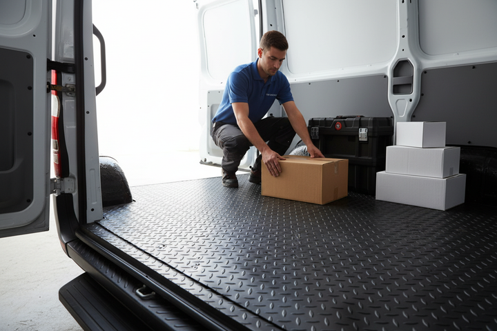 Diamond Pattern Van Flooring - Commercial Van Hero