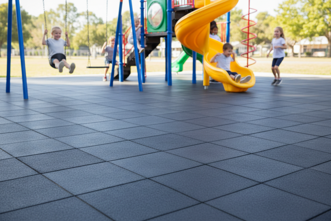 Interlocking Playground Tiles - Accurate Real-World Application