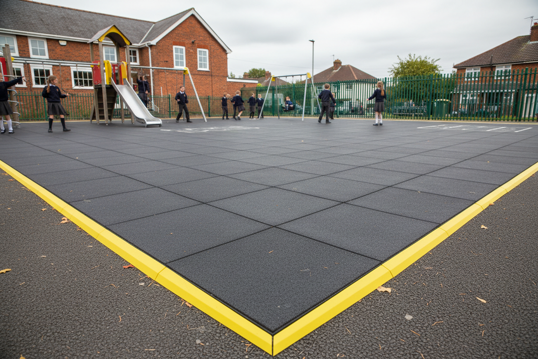 Interlocking Playground Tiles in British UK Playground