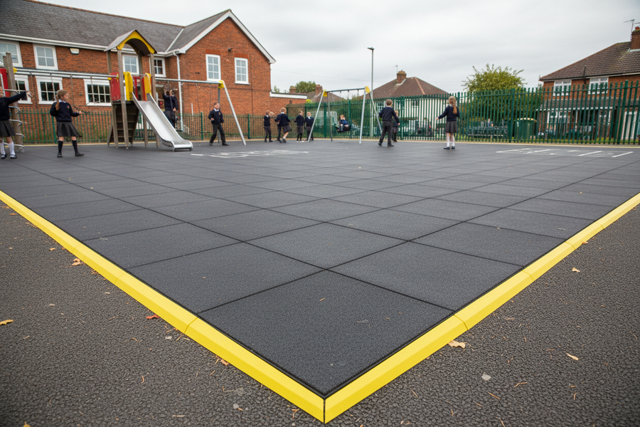 Interlocking Playground Tiles in British UK Playground