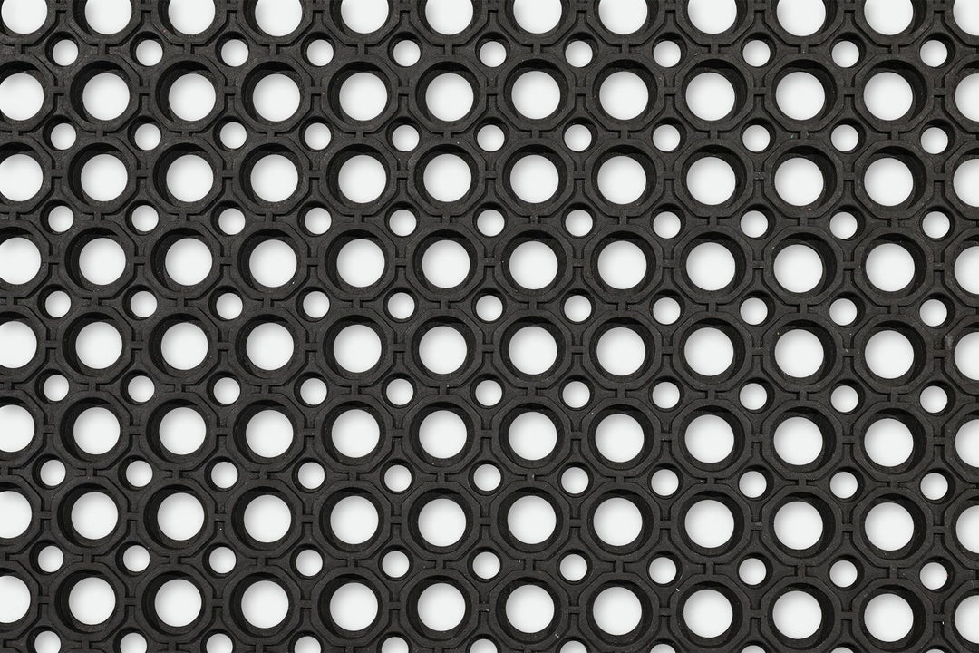 Anti-Fatigue Non-Slip Rubber Mats 13mm - Heavy Duty with Drainage Holes, Bevelled Edges, Reduces Foot & Back Pain, EN13552 R10, 3 Sizes Available