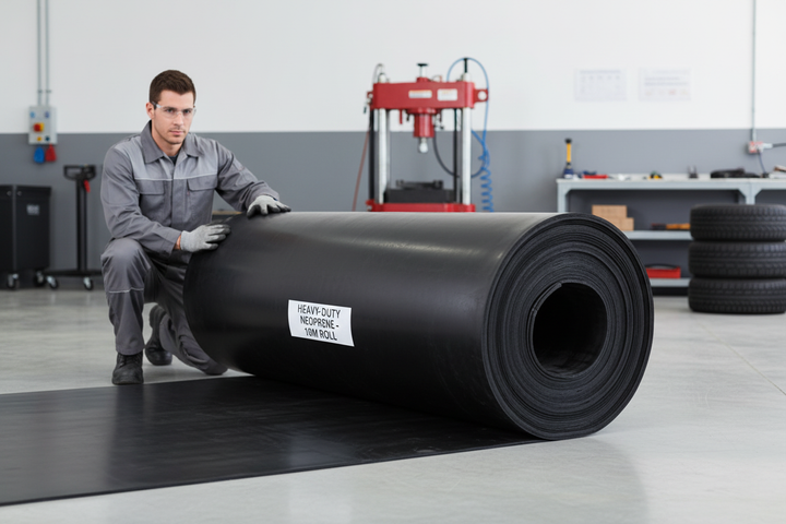 Neoprene Rubber Sheet - Large Heavy-Duty Roll Industrial