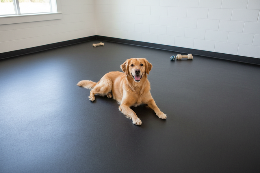 Plain Rubber Flooring - Dog Kennel Application