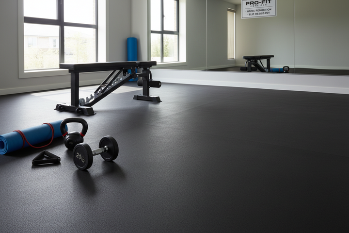Plain Rubber Flooring - Home Gym Hero Image