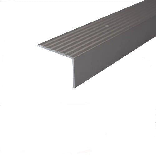 Anodised Aluminium Non Slip Ribbed Treads Stair Nosing Edge Trim