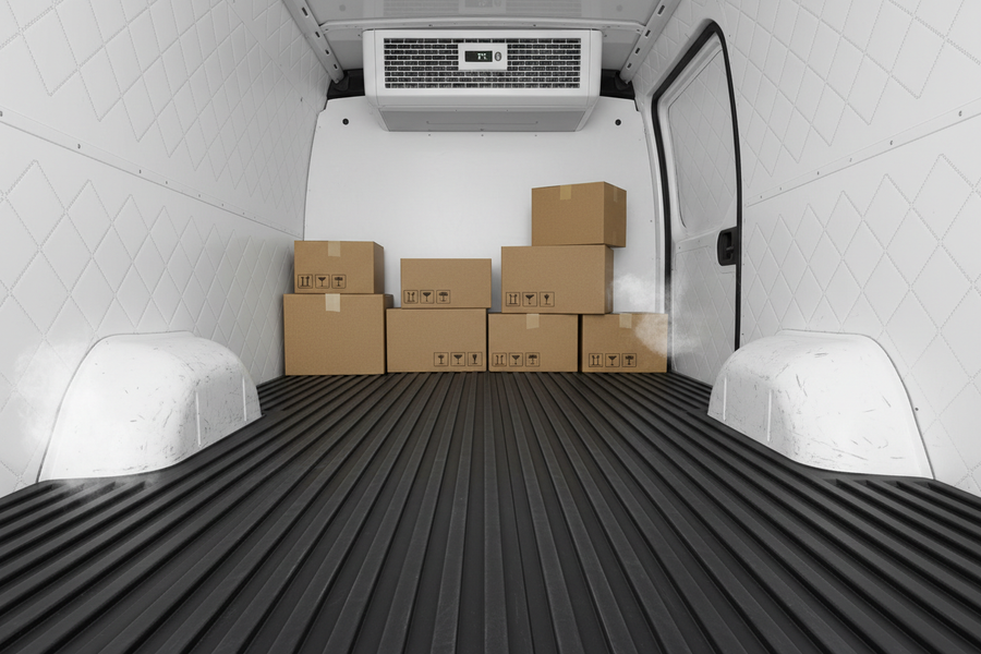 Ribbed Van Matting in Refrigerated Van