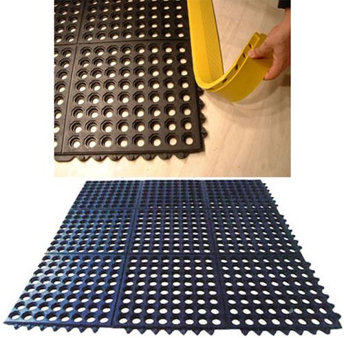 Rubber Link Mats with Drainage Holes for Pools And Wet areas - Rubber Co