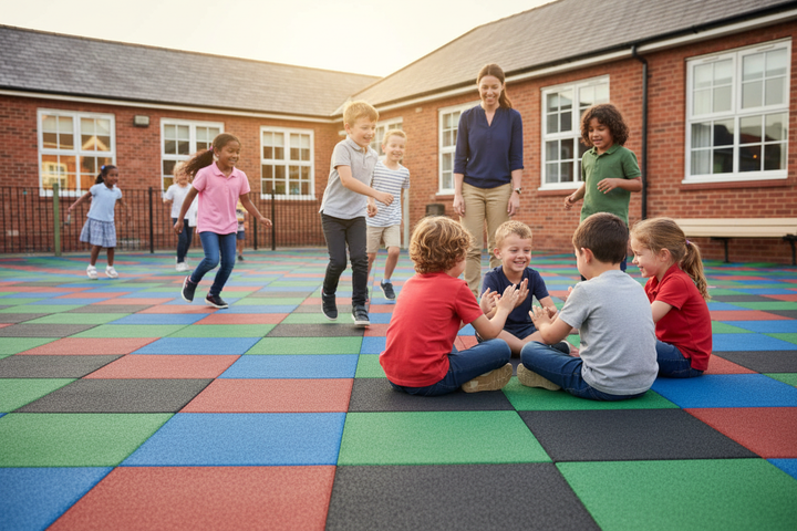 Safe Happy Children on Playground
