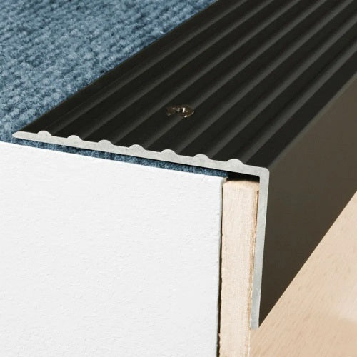 Anodised Aluminium Non Slip Ribbed Treads Stair Nosing Edge Trim