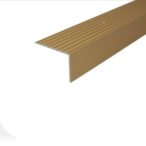 Anodised Aluminium Non Slip Ribbed Treads Stair Nosing Edge Trim