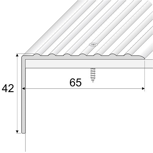 Anodised Aluminium Non Slip Ribbed Treads Stair Nosing Edge Trim