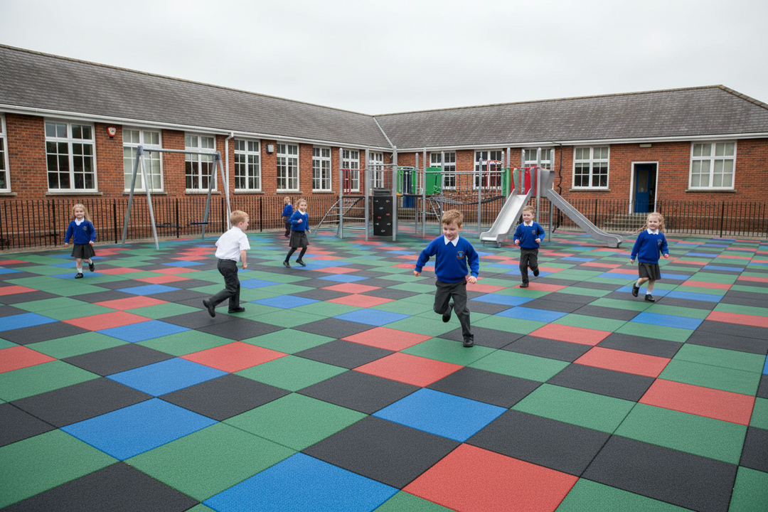 UK Playground with Black Tiles