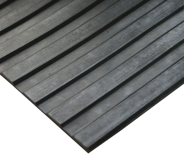 Wide Ribbed Anti Slip Rubber Matting 6mm and 3mm Thick - Rubber Co